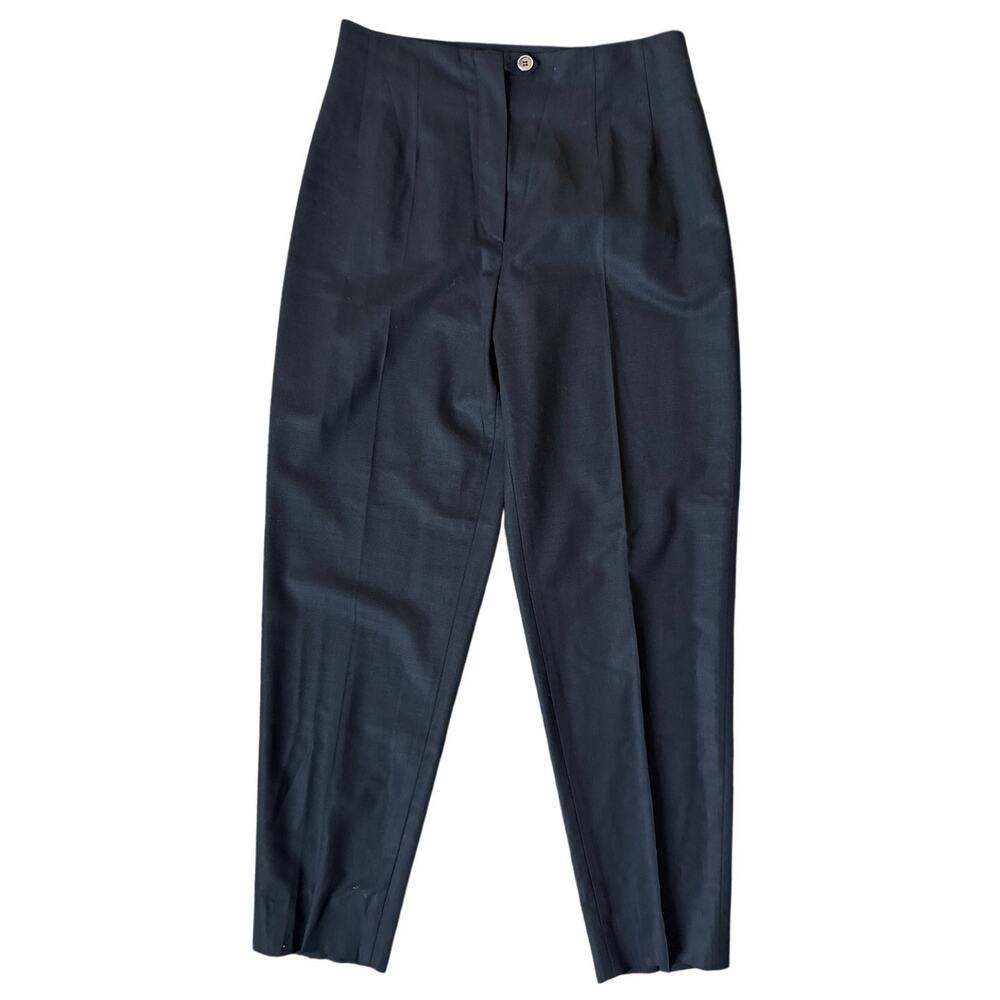 Piazza Sempione Black Wool & Mohair Dress Pants IT 42/ US 6/ Waist 27"